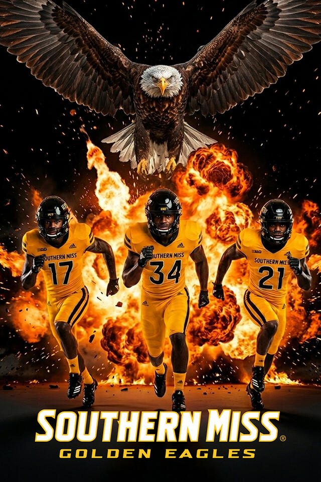 University of Southern Mississippi Football Mock Poster
