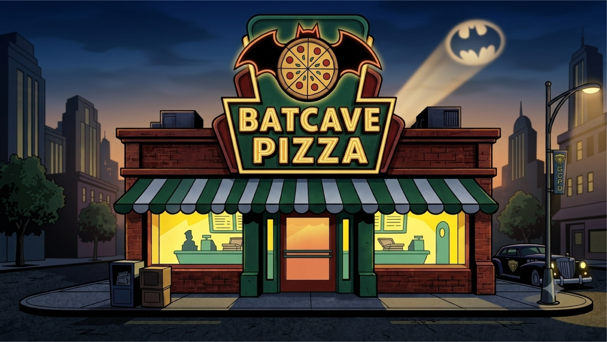 Batman Pizza Illustration - Background - Part 2 of 3 Batman Pizza Illustration - Background - Part 2 of 3Le Femme 02 Illustration