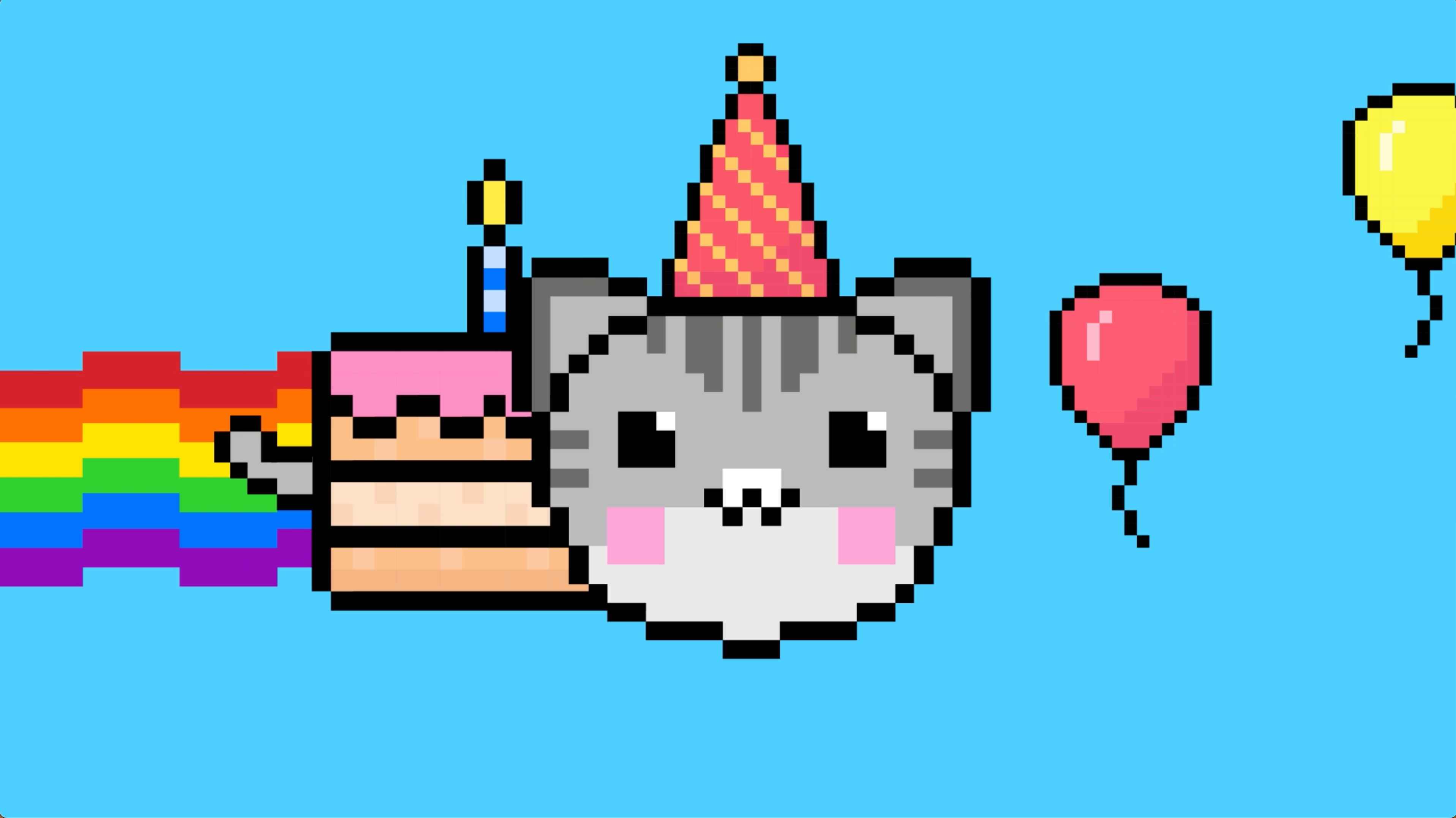 Nyan Cat Rainbow Birthday Animation