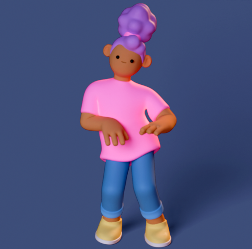 Doodle Girl 3D Blender Animation